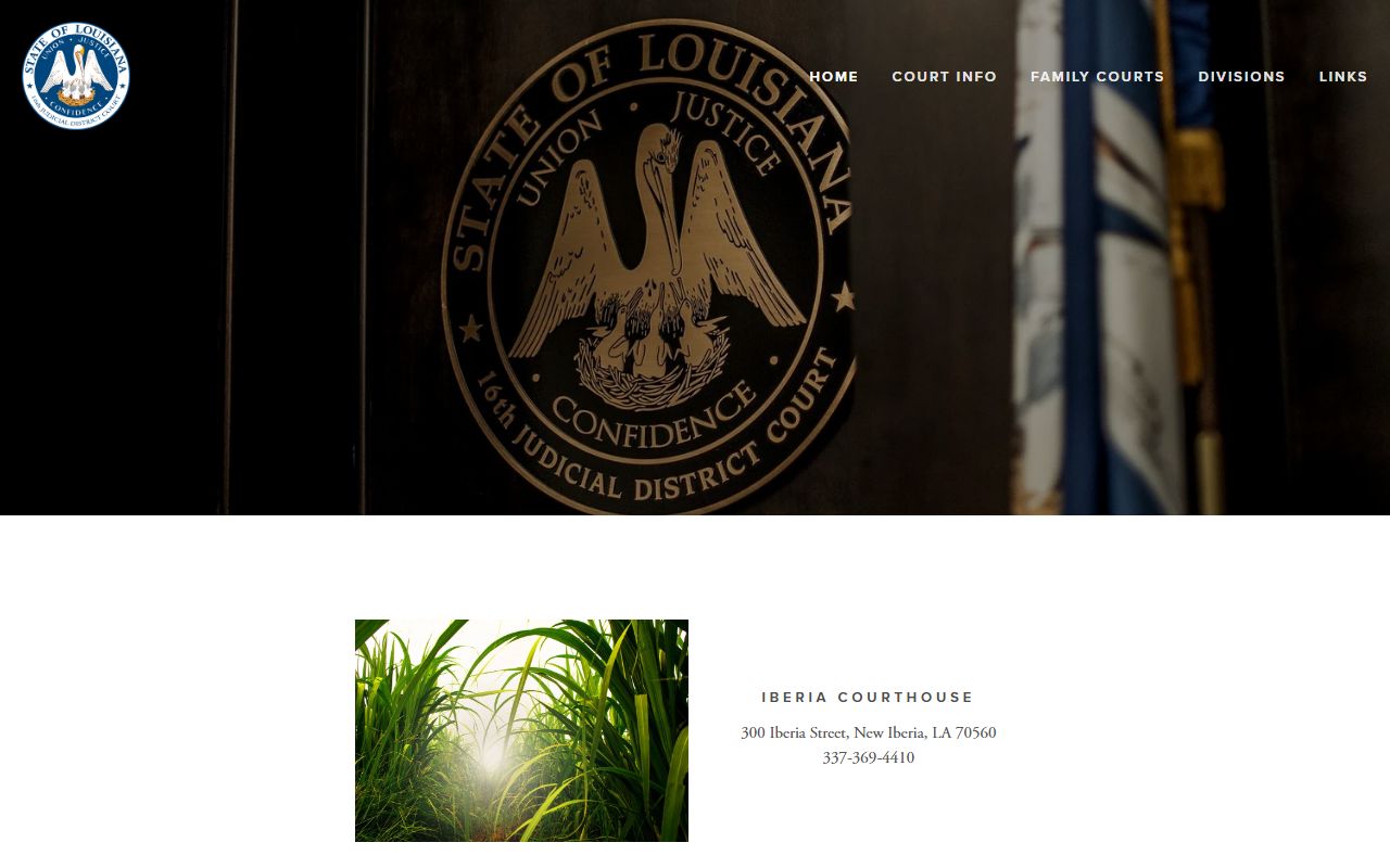 Iberia Parish court records after arrest through the 16th Judicial District Court